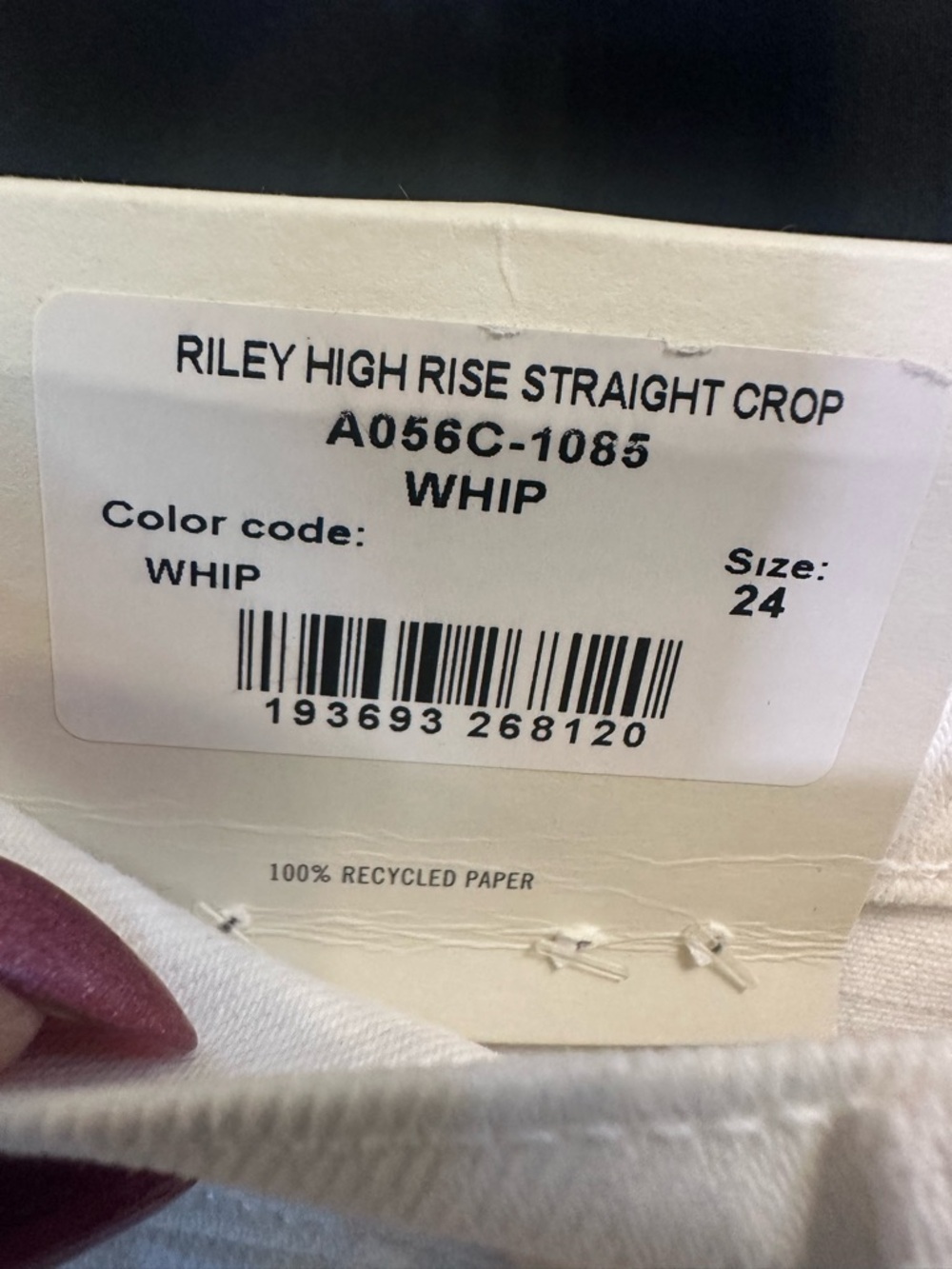 #205- NEW Agolde Riley High Rise White Straight Crop - Comfort Stretch Jeans - Picture 10 of 15